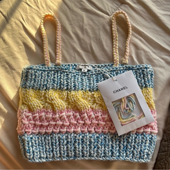 Vintage Chanel Multicolor Knit Croptop